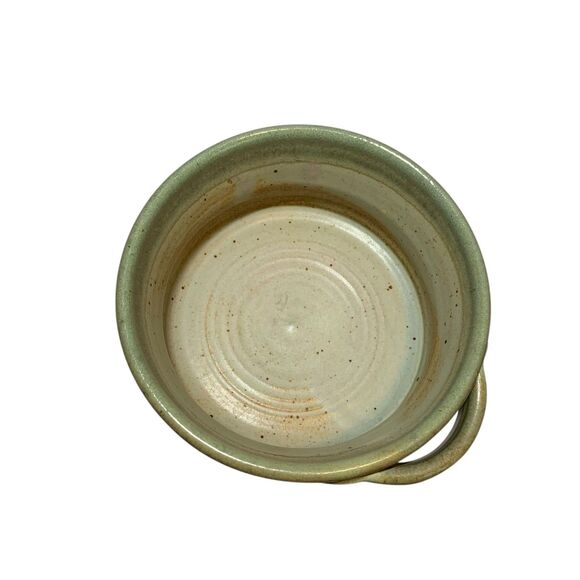Dust of the Earth Pottery Maine Stoneware Bowl Green Tones Coastal Small Handle - Picture 6 of 7